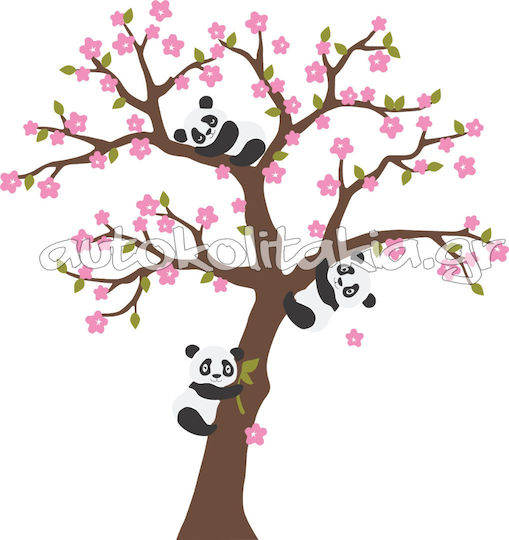 Panda Tree Wall Sticker 120cm X 125cm