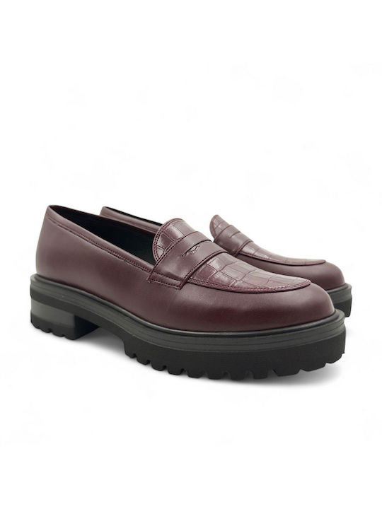 Stefania Women's Loafers in Burgundy Color