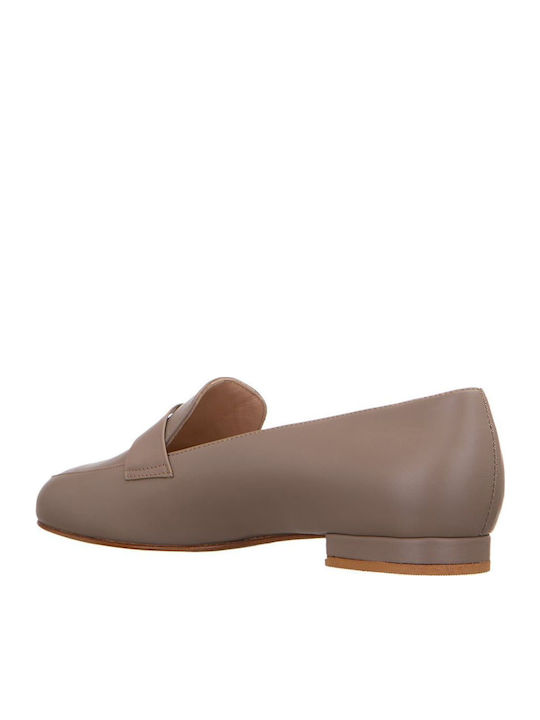 Δερμάτινα Γυναικεία Loafers Taupe