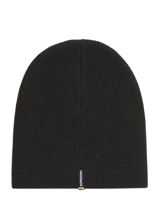 Beanie Unisex Σκούφος Πλεκτός σε Μαύρο χρώμα