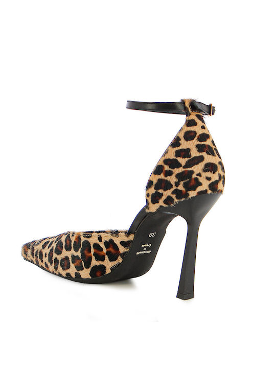 Pantofi cu toc cu Curea Animal Print