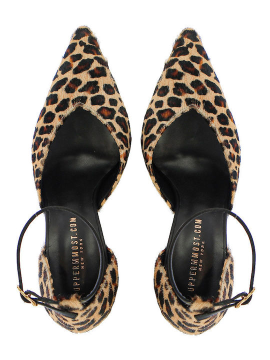 Pantofi cu toc cu Curea Animal Print