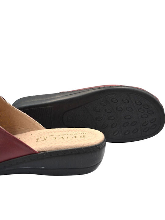 Anatomische Leder Damen Hausschuhe Rote