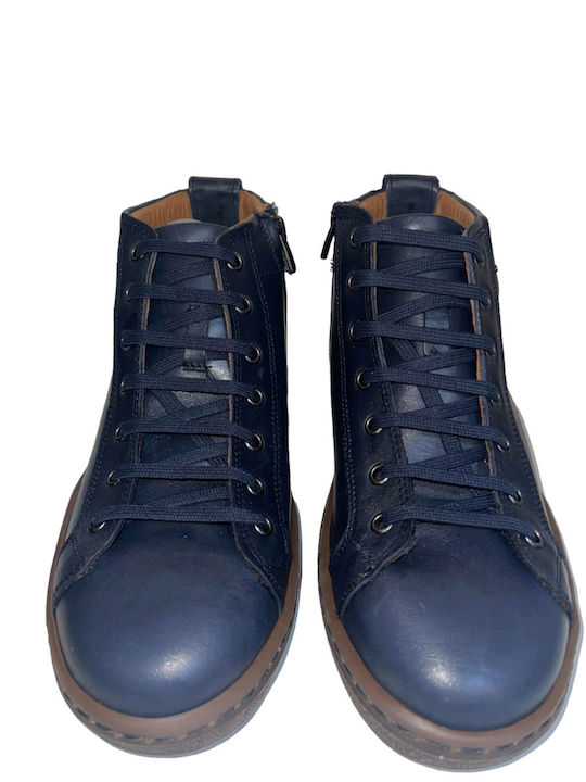 Leder Blau Herrenstiefel