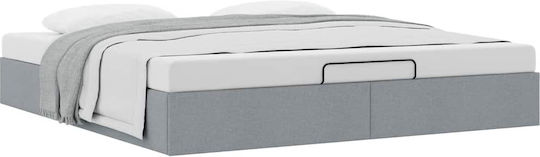 Bed Base Queen Size made of Metal Gray 160x200cm. with Storage Space