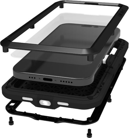 Love Mei Back Cover Μεταλλικό Μαύρο (iPhone 16 Pro)