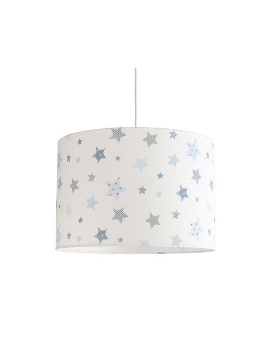 Veis Kids Fabric Single Ceiling Light E27 Hesperis Little Stars White 60W 35x24cm