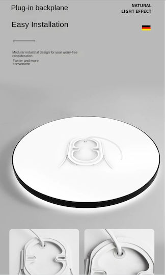 Home Lighting Ceiling Mount Light 47cm Black with Integrated LED