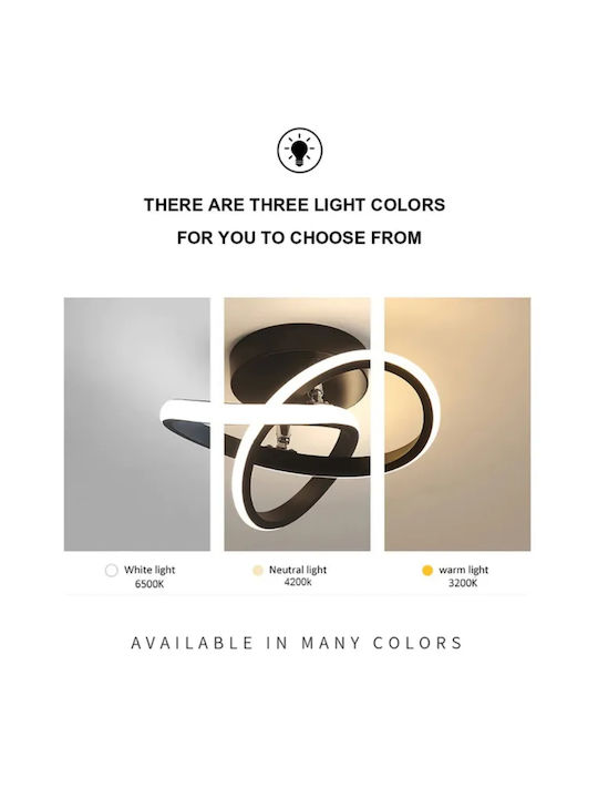 Home Lighting Πλαφονιέρα Οροφής 25εκ. Μαύρη με Ενσωματωμένο LED