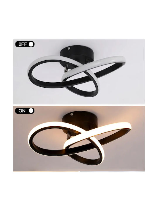 Home Lighting Πλαφονιέρα Οροφής 25εκ. Μαύρη με Ενσωματωμένο LED