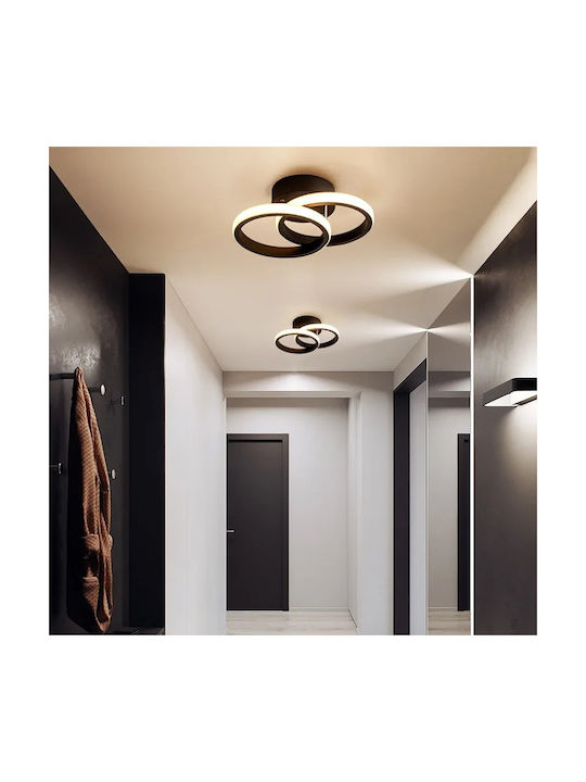 Home Lighting Ceiling Flush Mount Light 27cm Black with Integrated LED
