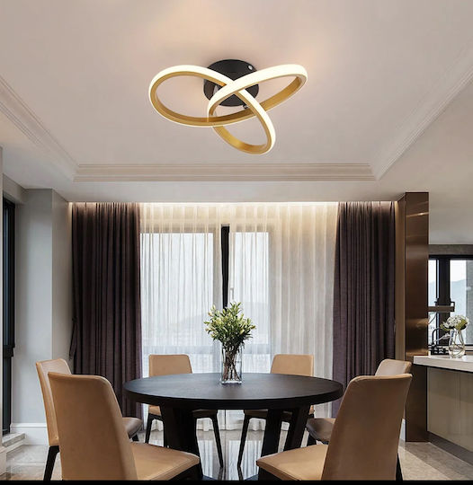 Home Lighting Πλαφονιέρα Οροφής 26εκ. Χρυσή με Ενσωματωμένο LED