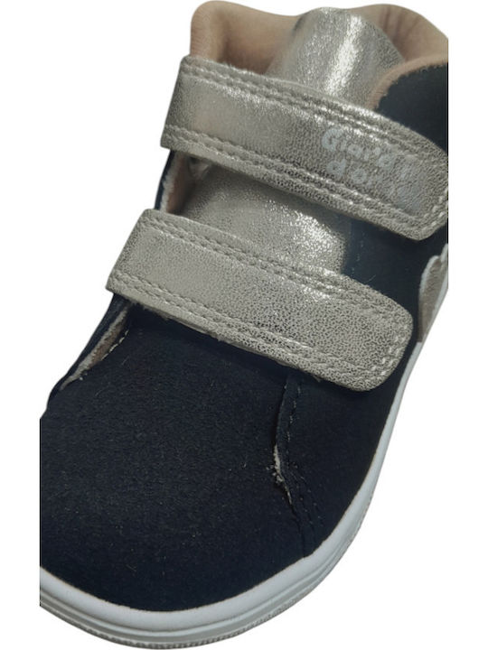 Suede Kinderstiefeletten mit Klettverschluss Schwarz