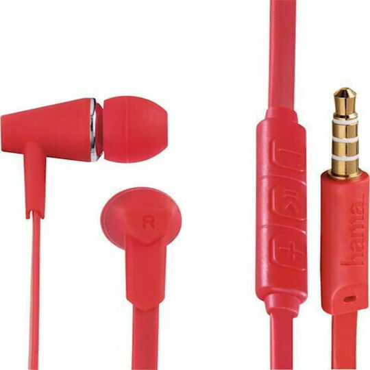 HAMA 40474433255969 În ureche Handsfree cu două căști cu mufă 3.5mm Roșu