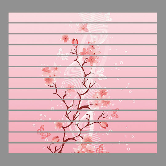 Decorative Staircase Sticker Pink Flowers 1 Piece Orafol