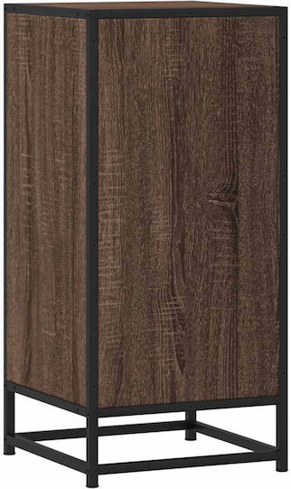 Wohnzimmerschrank aus Holz und Metall, Braun und Eiche, 35,5 x 35 x 76 cm,