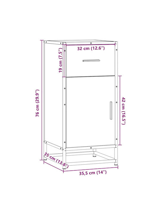 Dulap pardoseală Stejar maro 35.5x35x76cm