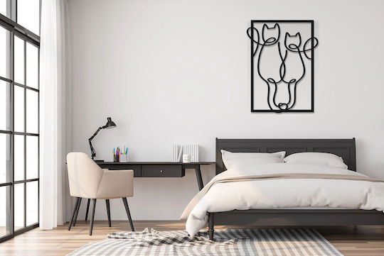 Offenes Paneelbild Schlafzimmer Schwarze Wanddekoration Wohnzimmer Katzen