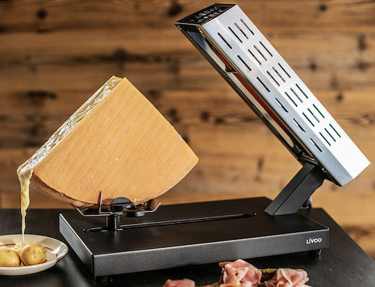 Livoo Επιτραπέζια Ηλεκτρική Ψησταριά Raclette Λείας Πλάκας 600W με Ρυθμιζόμενο Θερμοστάτη 37.5x27.8εκ.