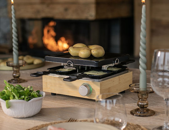 Livoo Επιτραπέζια Ηλεκτρική Ψησταριά Raclette Αυλακωτής Πλάκας 800W με Ρυθμιζόμενο Θερμοστάτη 23x22.5εκ.