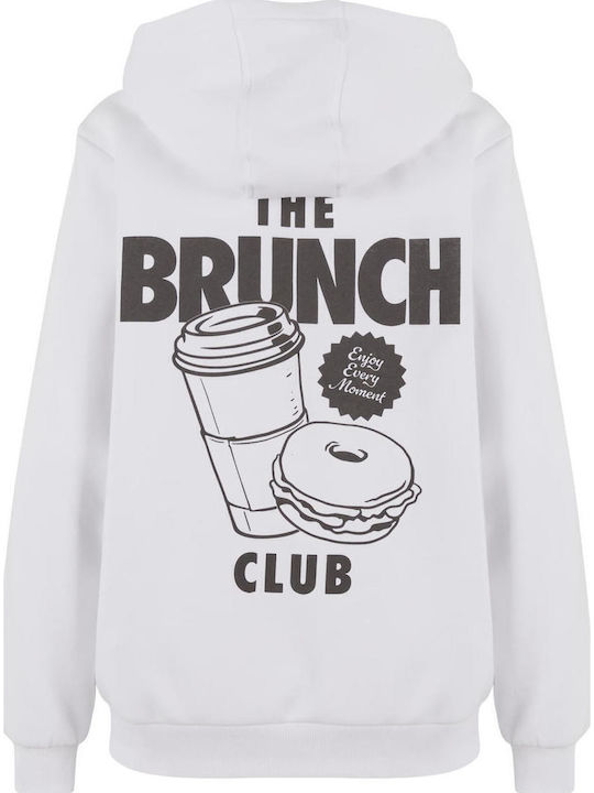 Damen Sweatshirt Kapuzen Weiß