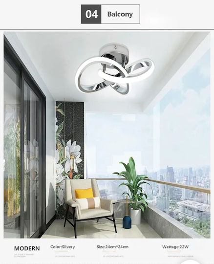 Home Lighting Deckenleuchte Silber mit Integrierter LED