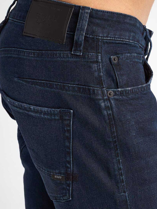 Simon Men's Jeans Pants Elastic with Slim Straight Fit Dark Blue