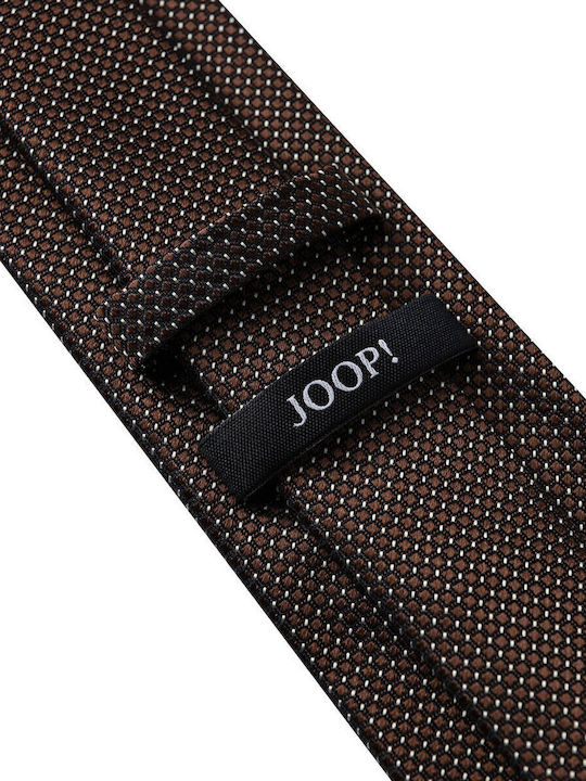 Joop! Ανδρική Γραβάτα Μεταξωτή με Σχέδια σε Καφέ Χρώμα