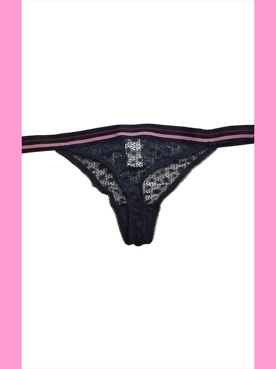 Promise Lace Underwear Set with Bra & String Blue
