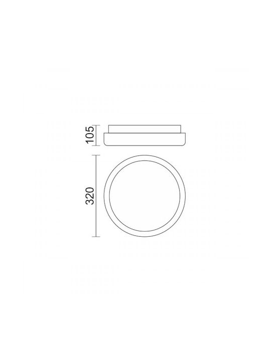 Spot Light Ceiling Mount Light 32cm Silver with Integrated LED