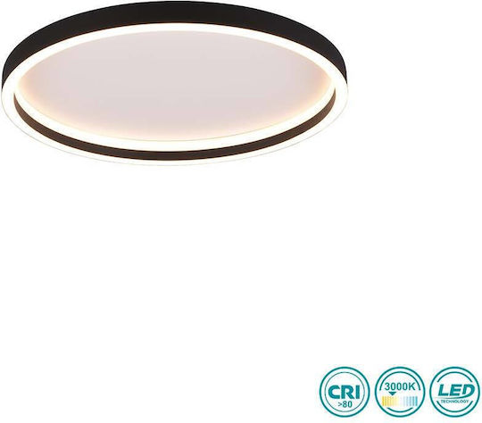 Trio Lighting Πλαφονιέρα Οροφής 35εκ. Μαύρη με Ενσωματωμένο LED