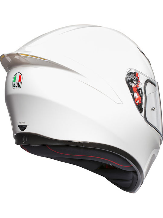 AGV K1 S Solid White Motorcycle Helmet Full Face ECE 22.06 1500gr