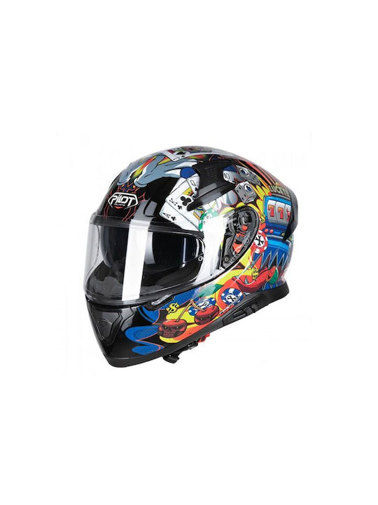 Pilot Snake SV Lucky Gloss Motorcycle Helmet Full Face ECE 22.06 1550gr with Sunvisor