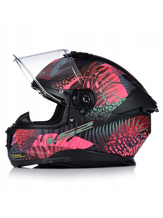 LS2 Stream II Jungle Pink Motorcycle Helmet Full Face ECE 22.06 1550gr with Sunvisor