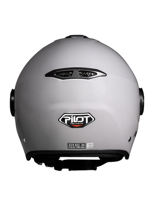 Pilot Fly SV Nardo Grey Motorcycle Helmet Jet ECE 22.06 1300gr with Sunvisor