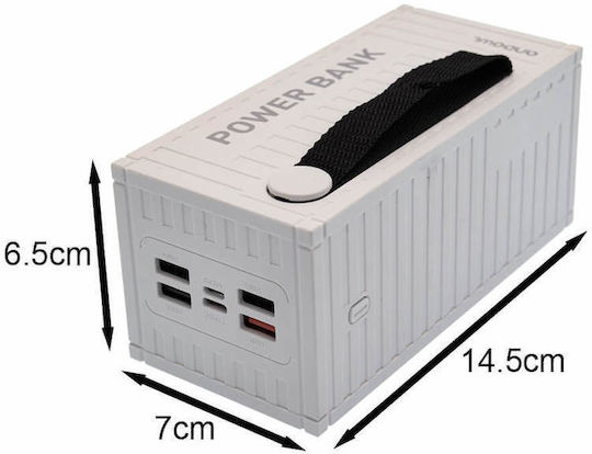 Andowl Q-cd6500 Power Bank 68000mAh 30W with 4 USB-A Output Ports White