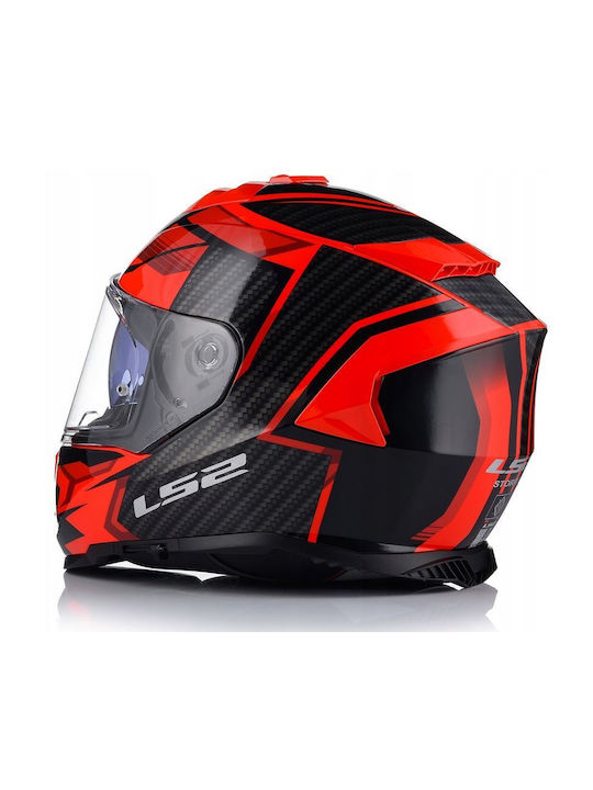 LS2 FF800 Storm II Tracker Gloss Black Red Motorcycle Helmet Full Face DOT / ECE 22.06 1400gr with Pinlock and Sunvisor