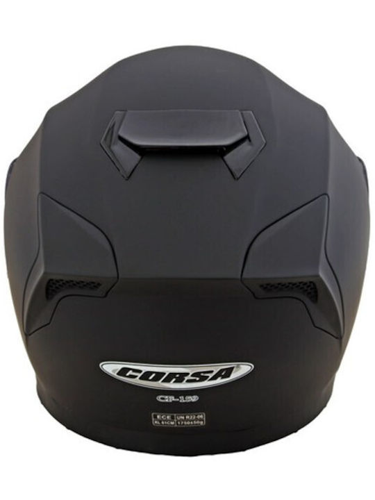 Corsa DVS CF159 Black Matt Motorcycle Helmet Flip-Up ECE 22.06 1750gr with Sunvisor