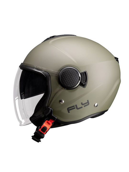 Pilot Fly SV Military Green Matt Motorcycle Helmet Jet ECE 22.06 1300gr with Sunvisor