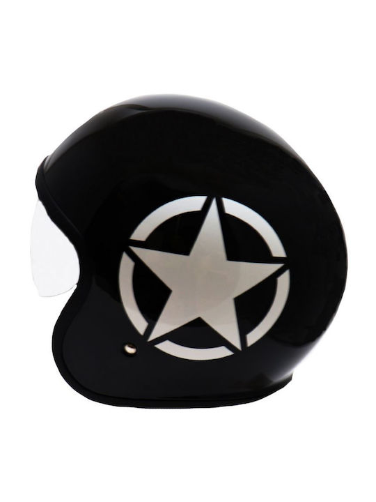 STR Retro Star Black Κράνος Μηχανής Jet