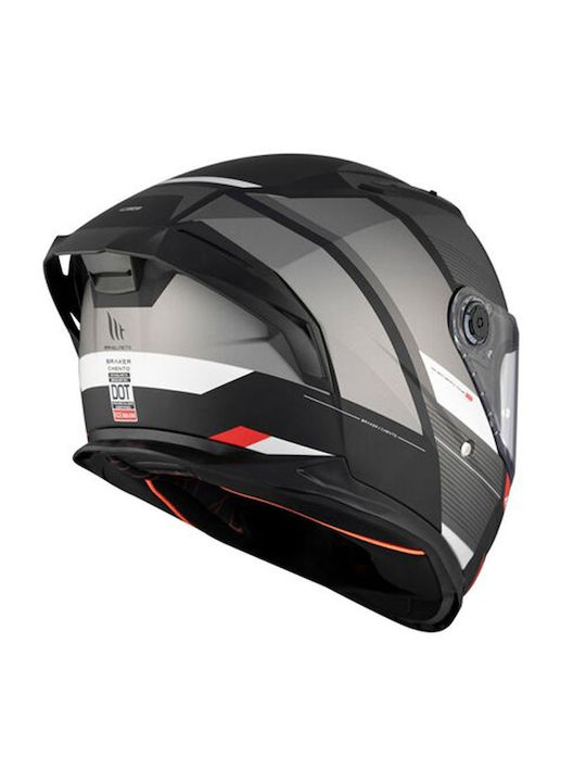 MT Braker SV Chento B0 Black/Grey Matt Motorcycle Helmet Full Face ECE 22.06 1600gr