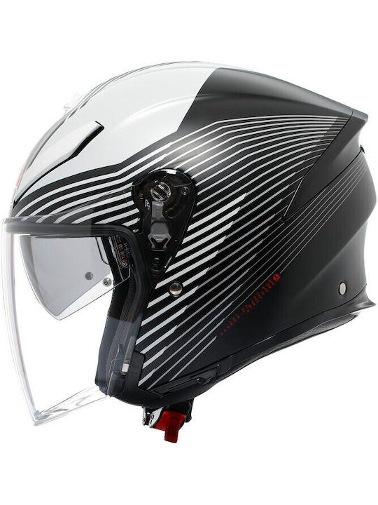 AGV K5 Jet Evo Control Matt Black/White Κράνος Μηχανής Jet ECE 22.06