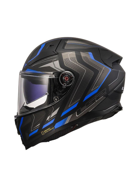 LS2 FF811 Vector II Alizer Matt Black/Blue Κράνος Μηχανής Full Face DOT / ECE 22.06 1500gr με Pinlock και Sunvisor