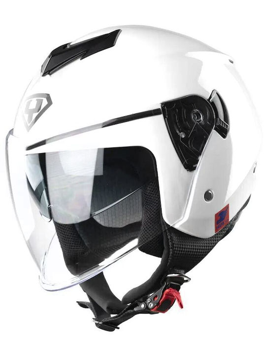Yohe 852 SV Λευκό Κράνος Μηχανής Jet 1200gr με Sunvisor