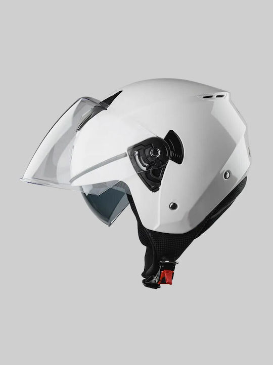 Yohe 852 SV Λευκό Κράνος Μηχανής Jet 1200gr με Sunvisor