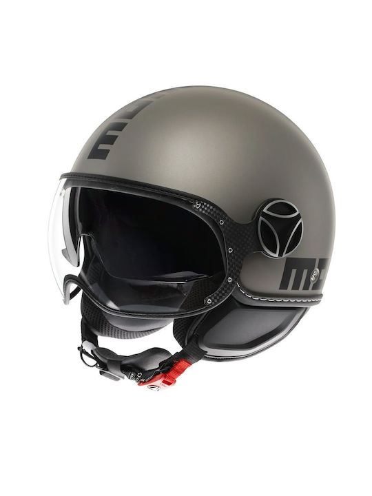 MomoDesign FGTR Evo Mono Matt Titanium Frost/Black Motorcycle Helmet Jet 1200gr with Sunvisor