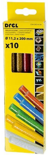 Drel Hot Glue Sticks 10 Pieces 11.2x200mm Mix Glitter