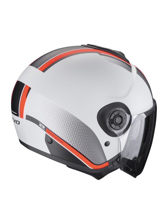 Scorpion Exo City II Vel Mat Grey/Red Motorcycle Helmet Jet ECE 22.06 with Sun Visor