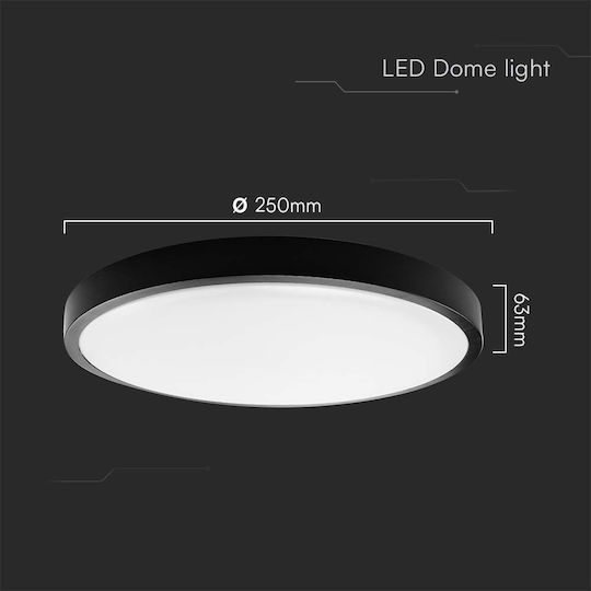 V-TAC Plafonieră de Tavan pentru Baie 29.5 cm Albă cu LED Integrat