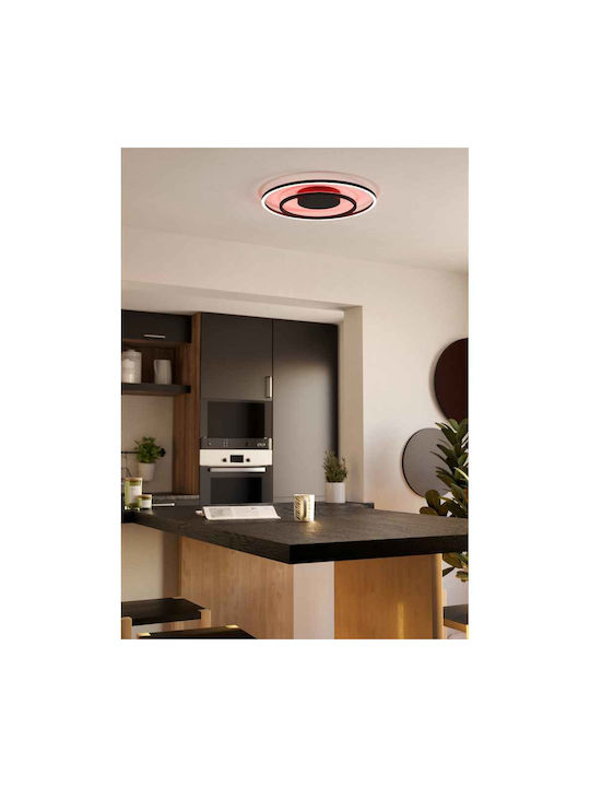 Eglo Calagrano Smart Ceiling Mount Light 45cm Black with Integrated LED and Remote Control